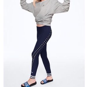 NWT S VS PINK ENSIGN BLUE COTTON CAMPUS LEGGINGS